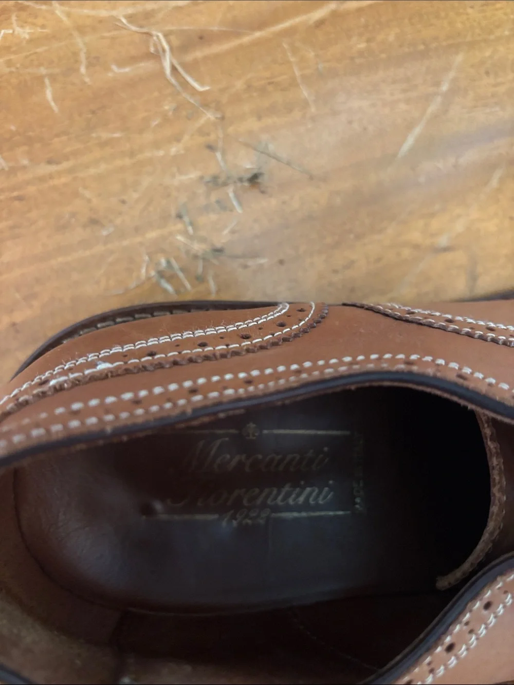 Mercanti Fiorentini Brown Leather Wingtip Oxfords